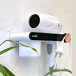 Полиця МВМ My Home BP-33 з тримачем для фену біла з чорним (BP-33 WHITE/BLACK) - мініатюра 6