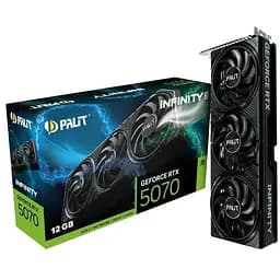 Відеокарта GeForce RTX 5070, Palit, Infinity 3, 12Gb GDDR7, 192-bit, HDMI/3xDP, 2512/28000 MHz, 16-pin (NE75070019K9-GB2050S)