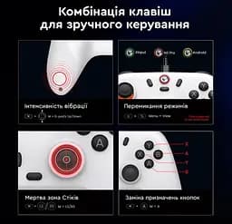 Геймпад Bluetooth джойстик GameSir T-4n Nova Lite Multiplatfontroller Bluetooth/2,4G/USB DualShock White - мініатюра 4