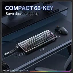 Клавіатура Onikuma ігрова бездротова RGB підсвітка Bluetooth та USB адаптер 2.4GHz для ПК та ноутбука Сірий - мініатюра 7