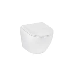 Унитаз подвесной Kroner Harz WHI493736 RIMLESS безободковый с сиденьем Slim Duroplast / Soft-close / Quick relase (KH493736WHIR), Белый