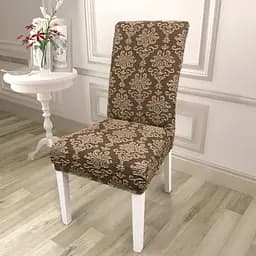 Чохол на стілець Love You універсальний жакардовий кавовий (83122)