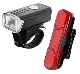 Вело фара с задним фонарем мигалкой RB-B14 велосипедный аккумуляторный фонарь на велосипед с креплением RB-B14