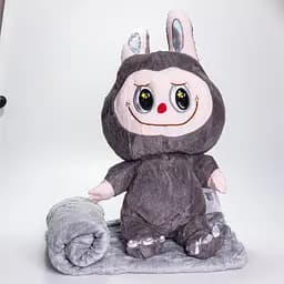 М'яка іграшка-плед та подушка 3 в 1 Labubu Brown Dragon Сірий Colorful Home 520-29G - мініатюра 7