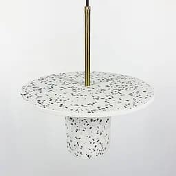 Підвіс Terrazzo Cylinder із білим бетонним плафоном 30 см в стилі Ар-деко Line.F MJ 162-300 WT - мініатюра 3