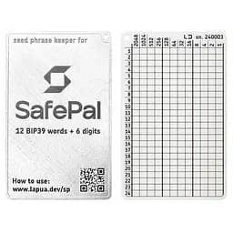 Мнемонічний планшет Lapua Seed phrase keeper for SafePal (LSPKS)