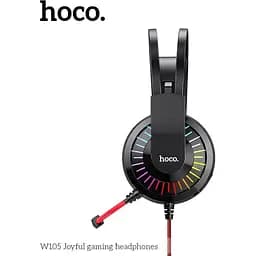 Навушники Hoco LED Joyful Gaming Headphones W105 чорно-сині - мініатюра 8