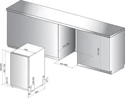 Посудомийна машина Whirlpool WSIC 3M27 C вбудована 45см - мініатюра 4