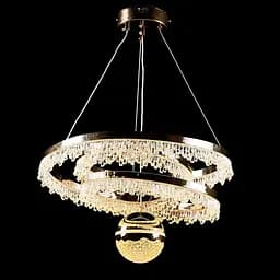 Люстра стельова LED Splendid Ray L152/2, 2 лампи, золота та біла, регульована висота 50-120 см - мініатюра 3