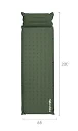 Килимок самонадувний з подушкою 6см Naturehike (CNK2550WS025) одномісний - зелений - мініатюра 2