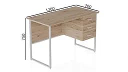 Комп'ютерний стіл Ferrum-decor Гаррі 75x120x70 білий ДСП Дуб Артізан 16мм (FRD-101004) - мініатюра 3