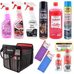 Подарунковий набір Carlife по догляду за авто + органайзер (na_61)