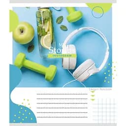 Тетрадь ученическая "Инста стори" Leader 012-510249C-3 в косую линию, 12 листов