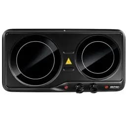 Настільна плита MPM MKE-21, Black, 2000Вт (1200+800), інфрачервона, 2 конфорки, діаметр поверхні нагріву 19+16,5см