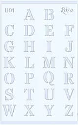 Трафарет многоразовый универсальный №U01 Алфавит 13×20 прозрачный 0,5мм Rosa Talent