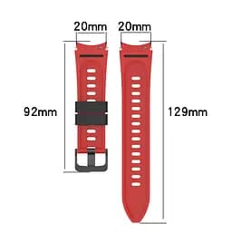 Ремінець для Samsung Galaxy Watch 4 Classic 46mm - червоно-чорний ширина кріплення 20мм силікон Watchbands Ricco (W19-3WB87751991) - мініатюра 6