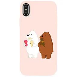 Чохол-накладка Toto Matt TPU 2 mm Print Case Apple iPhone XS Max #66 Bear Icecreame Sand pink