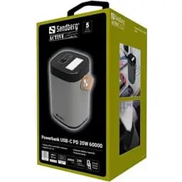 Зовнішній акумулятор з режимом ДБЖ Sandberg 420-71 - 60000 mAh PD 3A QC3.0 / VOOC 20W - мініатюра 2