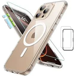 Прозорий чохол із захистом на камеру + захисне скло ESR Classic Hybrid Case (HaloLock) Set Clear для iPhone 16 Pro (1A7780204)