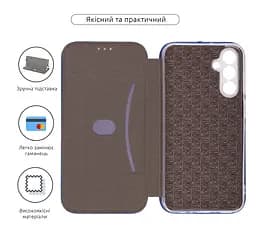 Чехол-книжка для Samsung Galaxy M15 5G (M156), G-Case, синий, кожаный чехол-книга из экокожи (PU) и TPU, с магнитом, с подставкой и вместительным кардхолдером, противоударный, защита всего корпуса, ArmorStandart (ARM74377) - мініатюра 3