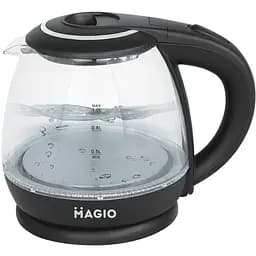 Електрочайник Magio МG-496, 1 л 900 Вт термостійке скло чорний (496МG)