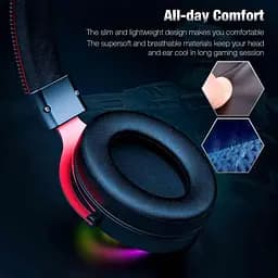 Ігрові навушники Onikuma X10 Gaming with LED чорно-сріблясті - мініатюра 5