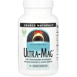 Комплекс магнию Source Naturals Ultra-Mag, 90 вегакапсул з п'яти форм
