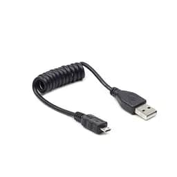 Кабель USB 2.0 AM - microUSB (5P), 0.6 м, чорний, Cablexpert, спіральний (CC-mUSB2C-AMBM-0.6M)