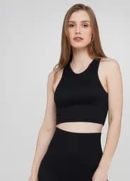 Топ-майка в рубчик HALTER TOP RIB 18863 L-XL чорний - мініатюра 2