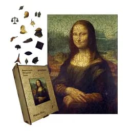 Деревянный пазл Мона Лиза, А1, Деревянная коробка 500+ элементов