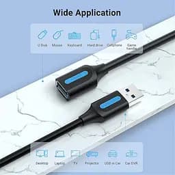 Подовжувач Vention USB - USB (M/F), 0.5 м, Black (CBHBD) - мініатюра 4