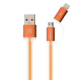 Кабель combo Micro USB+Lightning Remax Aurora (RC -020t) двойной оранжевый