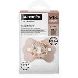 Пустушка Suavinex Wonderland фізіологічна у формі метелика 6-18 місяців рожева (308782) - мініатюра 3
