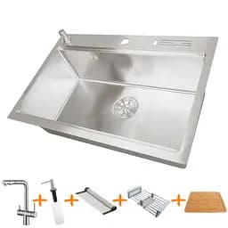 Комплект кухоннї мийки та змішувача з нержавіючої сталі NS-7048, Нержавіюча сталь