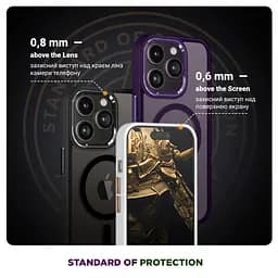 Чехол Apple iPhone 13 Pro, Unit MagSafe, черный, прозрачный, магсейф, ударопрочный, магнитный, панель-накладка с поддержкой MagSafe, с поддержкой беспроводной зарядки, TPU+PC, защита всего корпуса, ударопрочный, ArmorStandart (ARM66939) - мініатюра 4