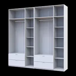 Розпашна Шафа для одягу Doros Лукас Білий 3+3 ДСП 240х50х240 (42005106) - мініатюра 3
