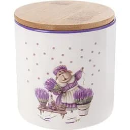 Банка для сыпучих продуктов Lefard Лавандовые истории 620 мл белый с фиолетовым (940-282)