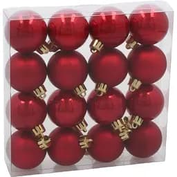 Комплект ялинкових кульок Chomik пластикові 4 см червоні 16 шт. (GIF3856)