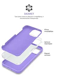 Силиконовый чехол для Apple iPhone 14 Pro, ICON2 Case, фиолетовый, противоударный, панель, защита всего корпуса, матовая поверхность Soft Touch, выступает над дисплеем, совместим с защитными стеклами и пленками, с микрофиброй, ArmorStandart (ARM63598) - мініатюра 6