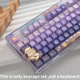 Набір кейкапів PBT MOA-Starry River Dream / Compatible with Cherry MX Switch, Gateron, TTC, Clones, Фіолетовий - мініатюра 3