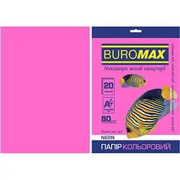 Папір кольоровий Buromax Neon А4 20 аркушів малиновий (BM.2721520-29)