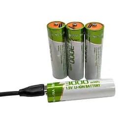 Акумуляторні батарейки AA USB Type-C Li-ion 1,5 В, 4 шт. у комплекті та зарядний кабель