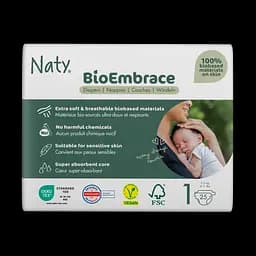 Одноразовые детские подгузники BioEmbrace размер 1,2-5 кг. 25 шт NATY