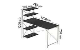 Комп'ютерний стіл Ferrum-decor Джек 75x120x70 Білий ДСП Сосна Кембра (FRD-105419) - мініатюра 3