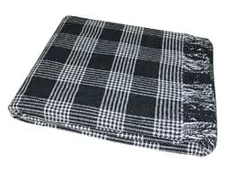 Плед вовняний Vladi Метро 170х210 антрацит-білий-антрацит