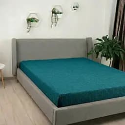 Простирадло Бамбук Темно-бірюзове м'яке завдовжки 2,00 × 2,30 м для двоспального різання