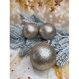 Набір ялинкових куль Блиск 80 мм 6 шт Шампань
