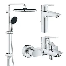 Набір змішувачів 3 в 1 для ванної кімнати Grohe QuickFix Start M-Size UA202305RM, Хром