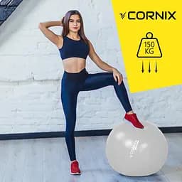 М'яч для фітнесу (фітбол) Cornix 85 см Anti-Burst Silver XR-0368 - мініатюра 3