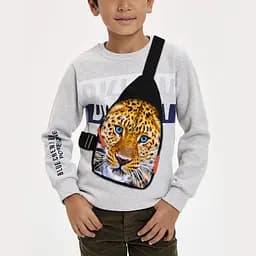 Сумка через плече дитяча Леопард 29х17 см сумка слінг для хлопчика (02297)